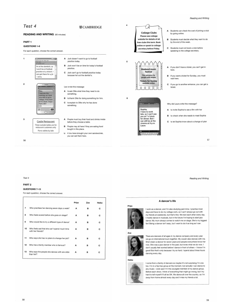 KET Test 4 | PDF