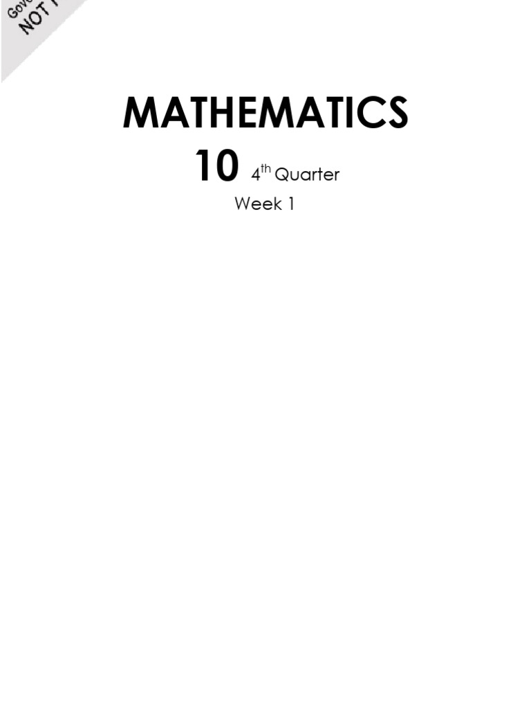 Mathematics10 q4 Week1 v4 | PDF | Quartile | Descriptive Statistics