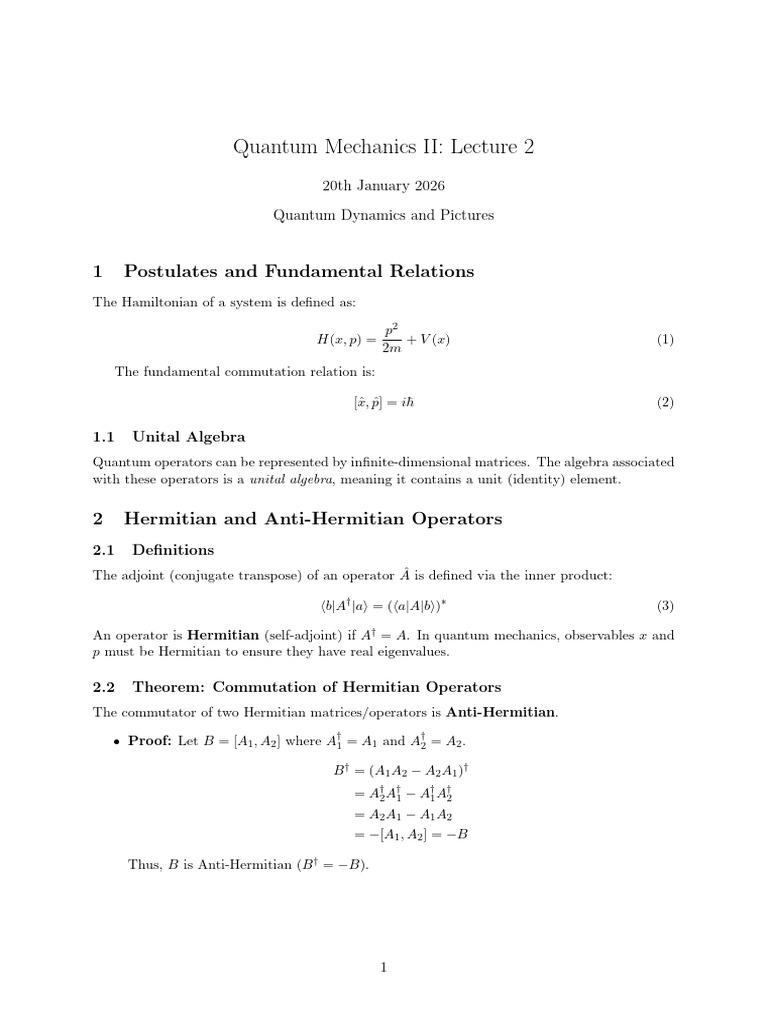 QM 2 Lect 2 260131 114614 | PDF | Schrödinger Equation | Theoretical ...
