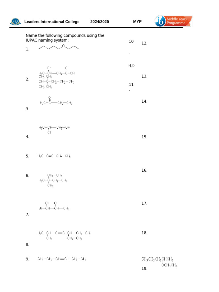 IUPAC Nomenclature | PDF