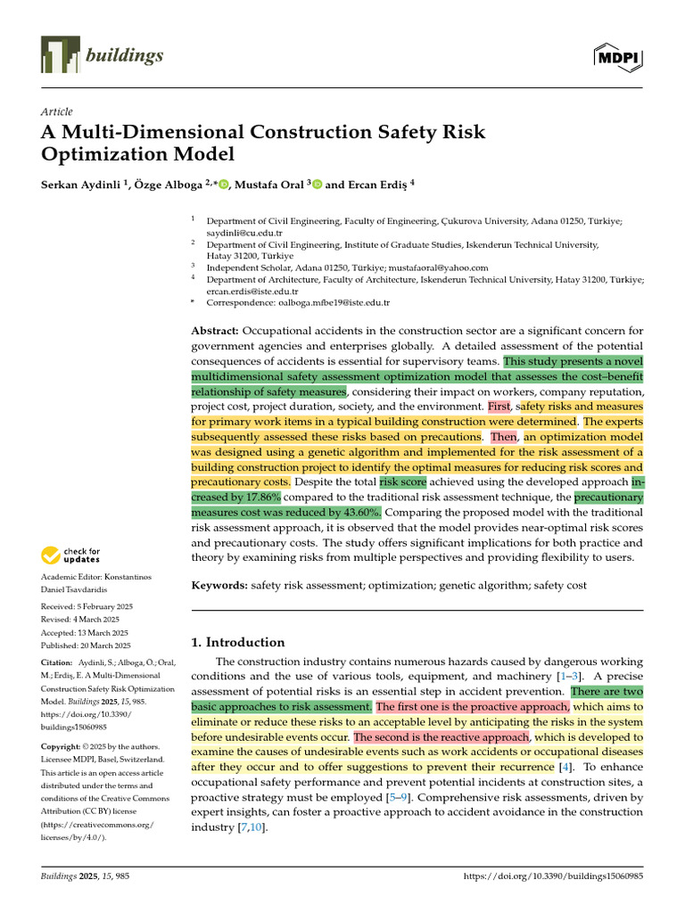 Buildings 15 00985 v2 | PDF | Risk Assessment | Risk