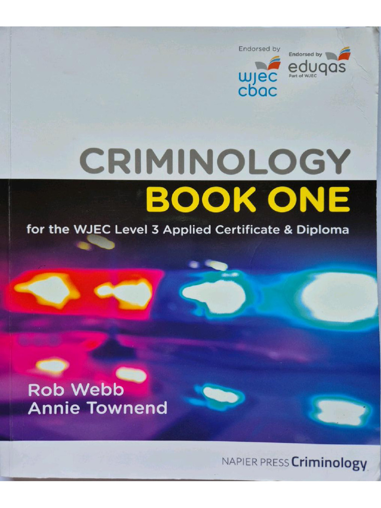 Criminology Book One For The Wjec Level 3 Applied Certificate Diploma ...
