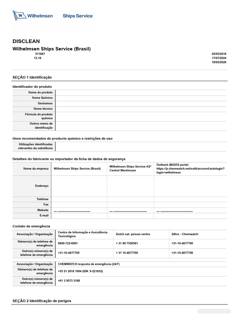 FDS Disclean 25L | PDF | Queimadura | Incêndios