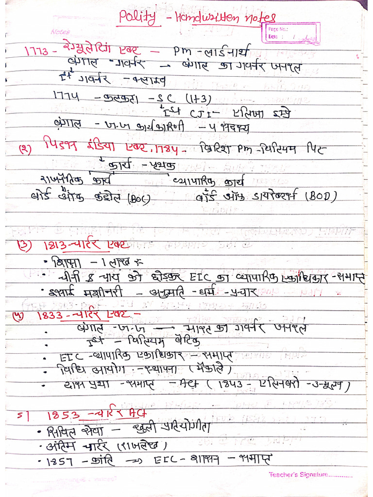 Complete Indian Polity Handwritten Short Notes ? | PDF