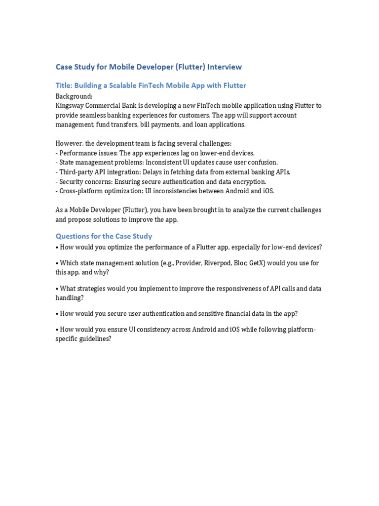 Frontend Developer Mobile Case Study | PDF