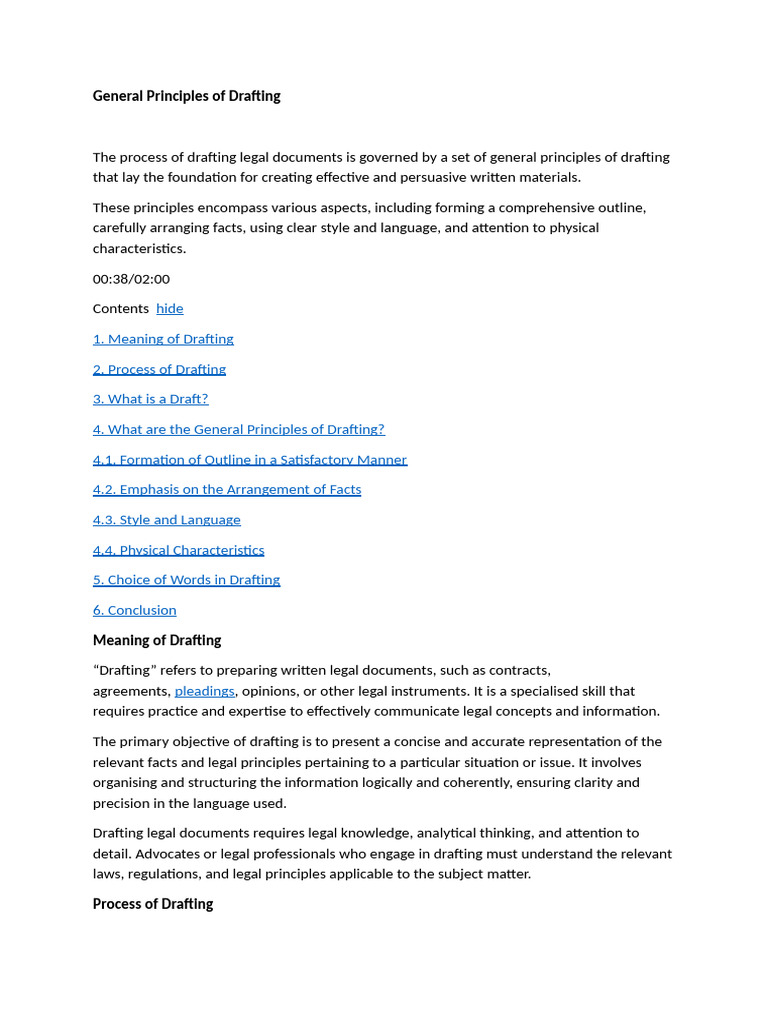 General Principles of Drafting | PDF | Information | Paragraph