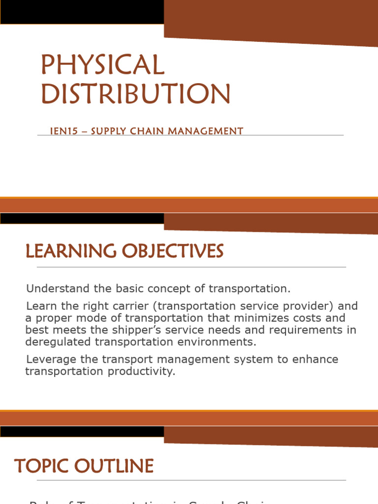 7 PHYSICAL DISTRIBUTION-v2 | PDF | Warehouse | Transport