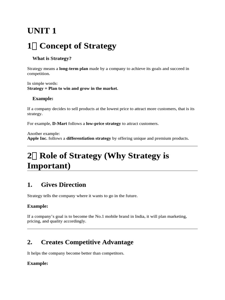 Strategymanagement Unit1-2-1 | PDF | Strategic Management | Swot Analysis