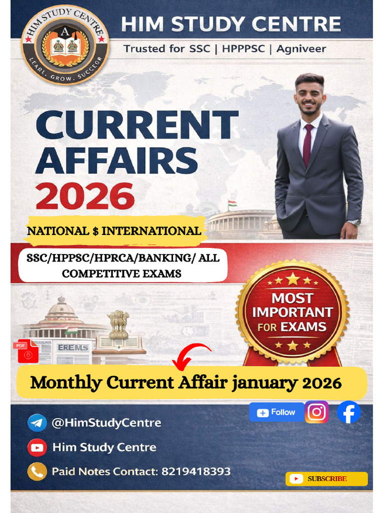 Monthly Current Affair January 2026 - AddPage | PDF