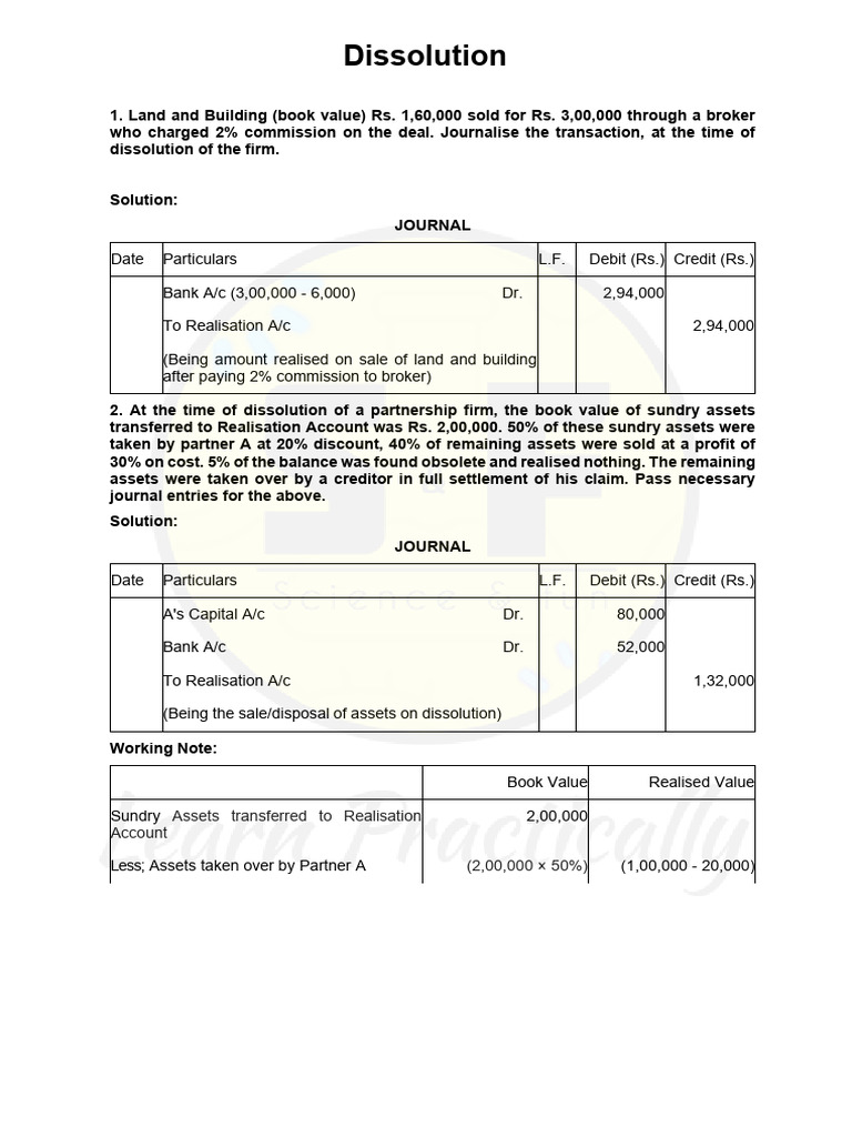 12th Dissolution | PDF | Debits And Credits | Accounting