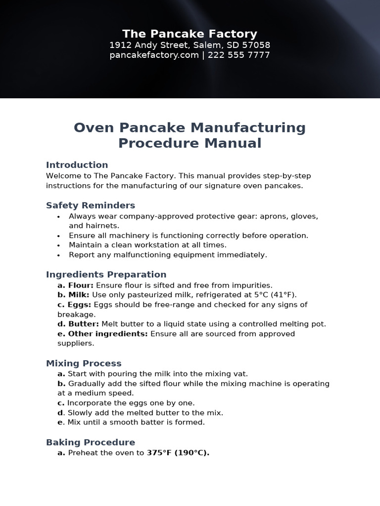 Procedure Manual Template | PDF
