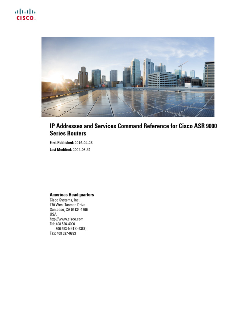 IP Addresses and Services Command Reference For Cisco ASR 9000 | PDF ...