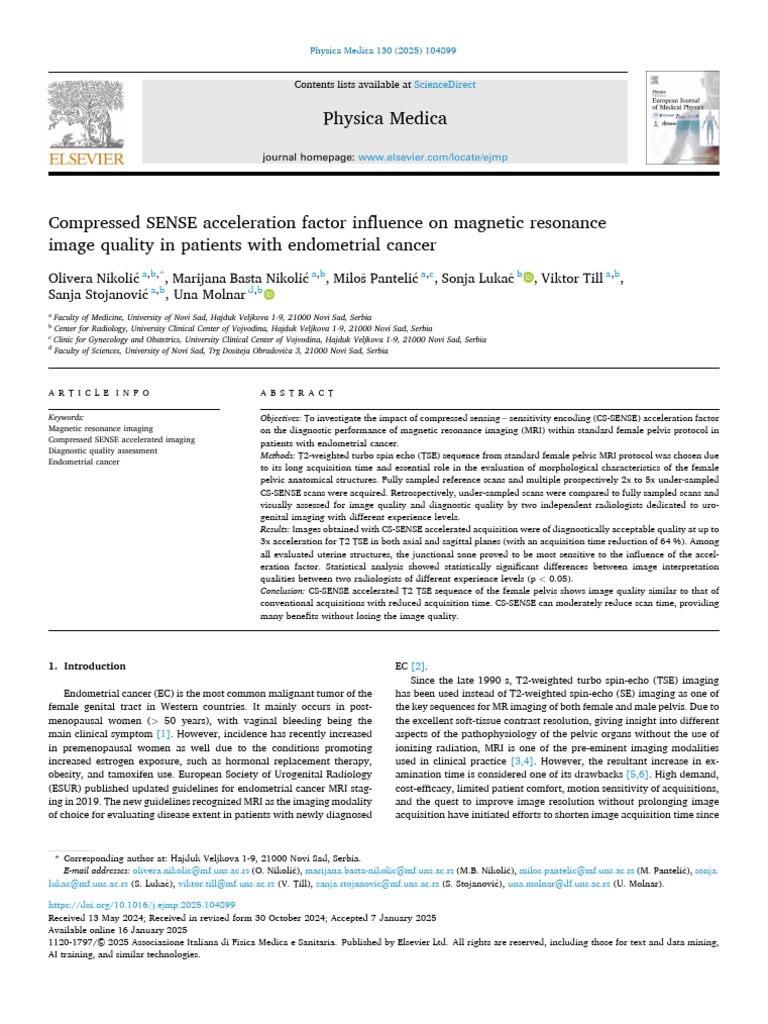 Compressed SENSE Acceleration Factor Influence | PDF | Magnetic ...