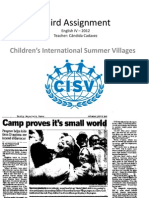 Third Assignment: Children's International Summer Villages