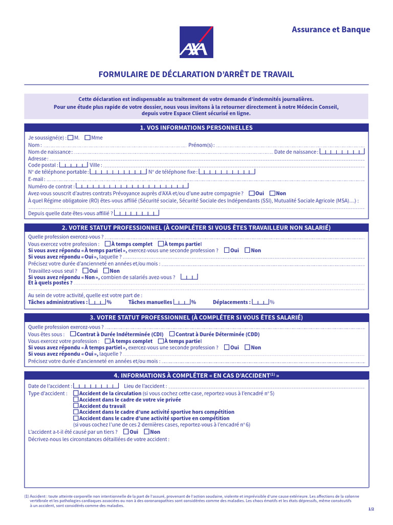 Formula I Red e Declaration Arret de Travail | PDF | Assurance | Congé ...
