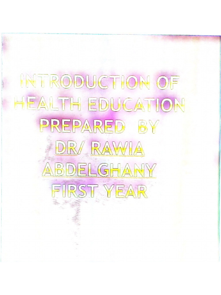 Introduction of Health Education | PDF