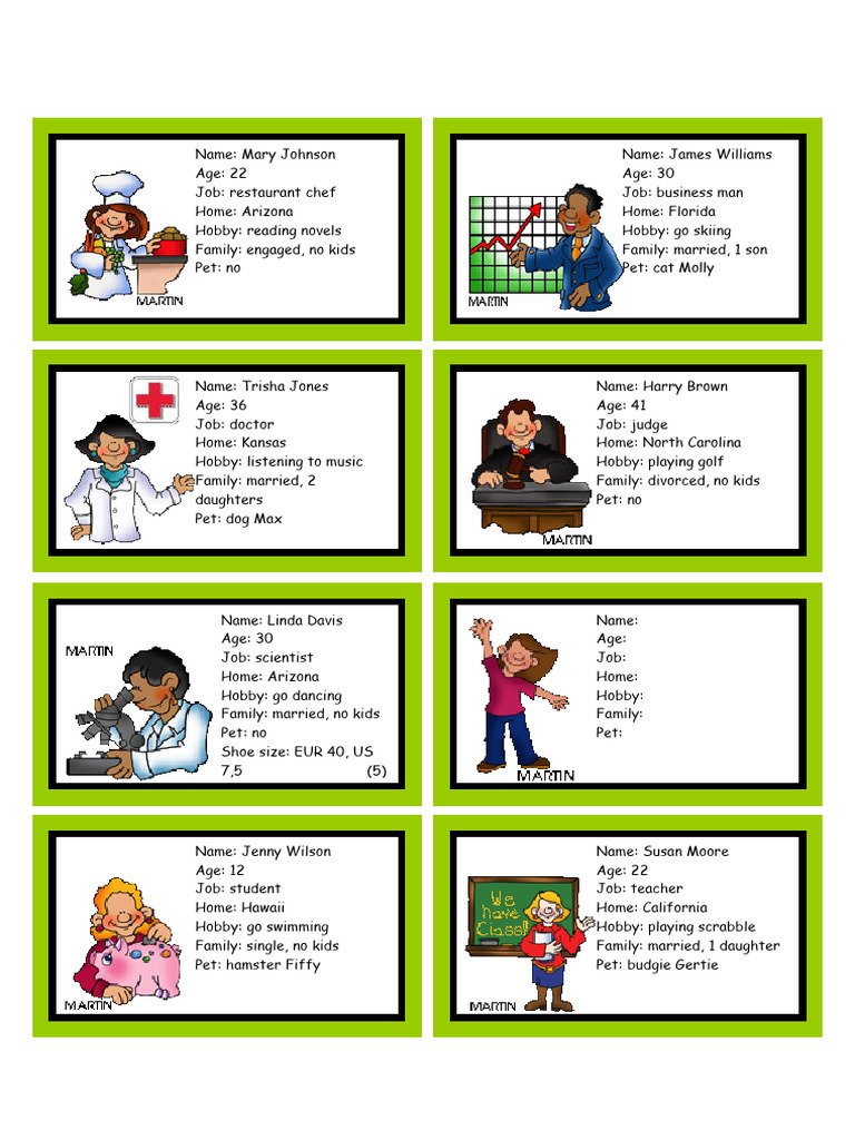 Self Introduction Game | PDF