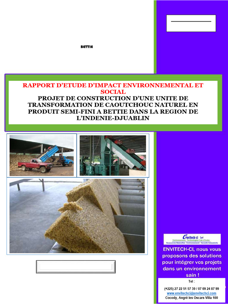 Rapport EIES Usine de Fabrication de Caoutchouc | PDF | Eaux usées ...