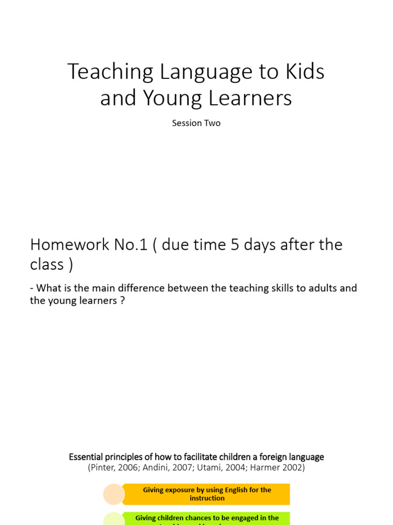 Teaching Language To Kids and Young Learners Session Two | PDF | Second ...