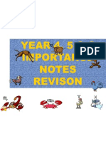 YEAR 4, 5 & 6 Importance Notes Revison