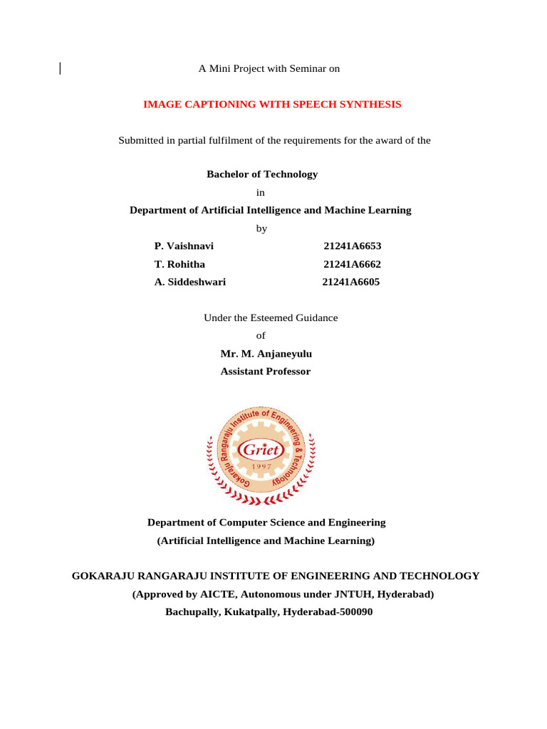 Mini Project Documentation 19-06 | PDF | Speech Synthesis | Computer Vision