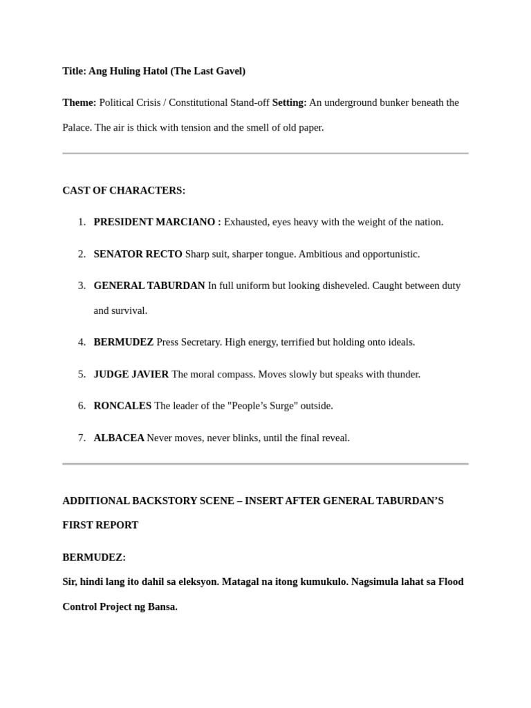 Political Crisis Script | PDF