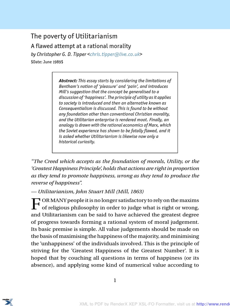 Utilitarianism and god image