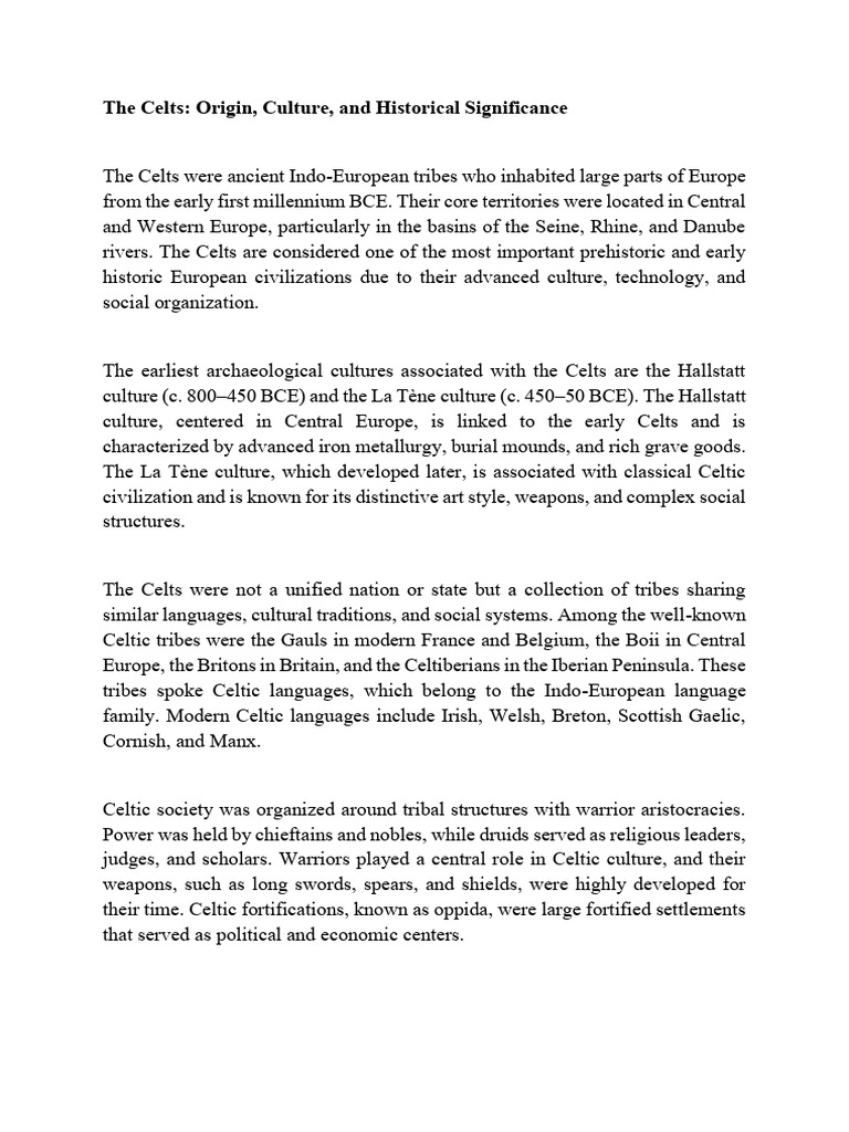 The Celts | PDF | Celts | Ancient Europe