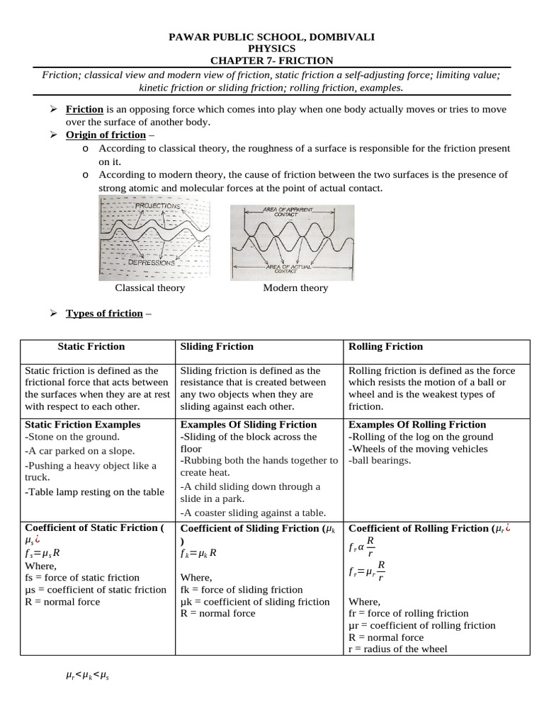 7 Friction | PDF | Friction | Force