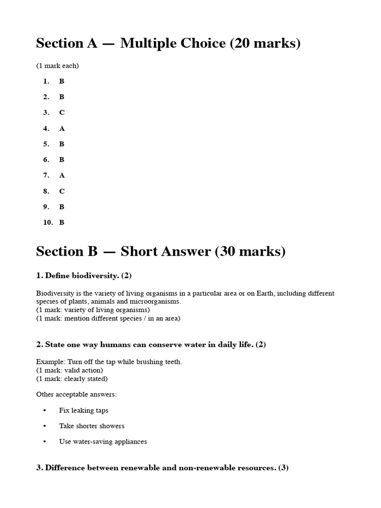Science Paper - Answer Sheet - 2 | PDF | Sustainability | Carbon Footprint