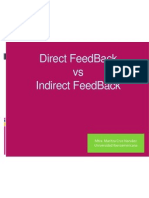 Direct Feedback Vs Indirect Feedback: Mtra. Maritza Cruz Narváez Universidad Iberoamericana