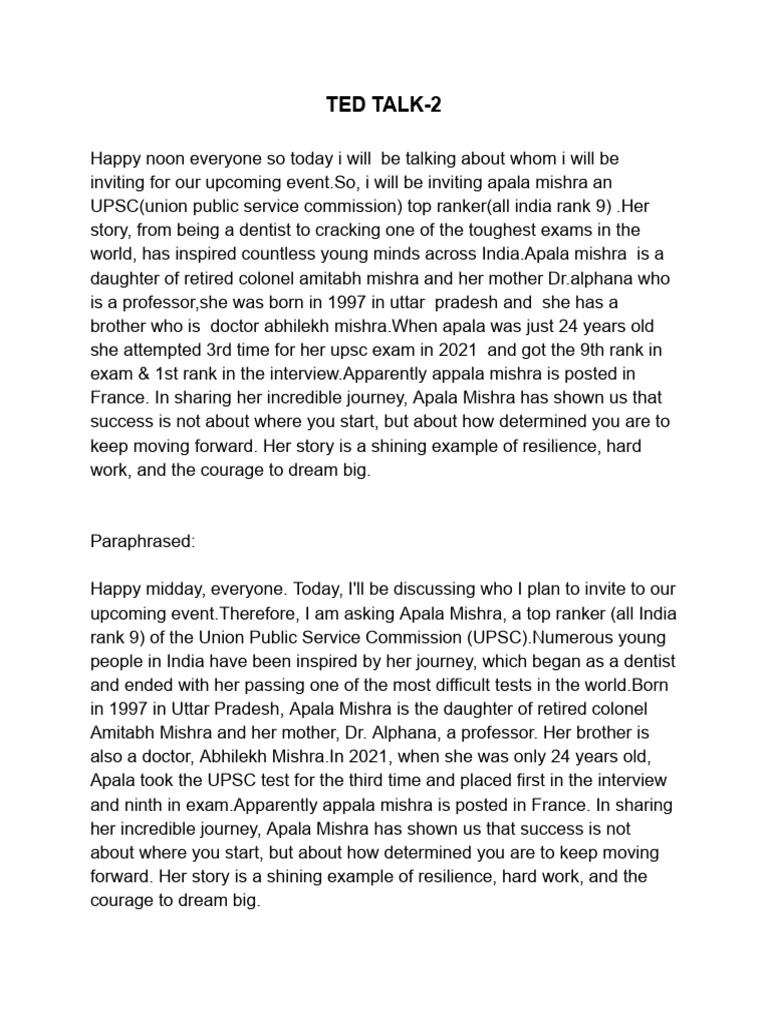 Ted Talk-2 | PDF