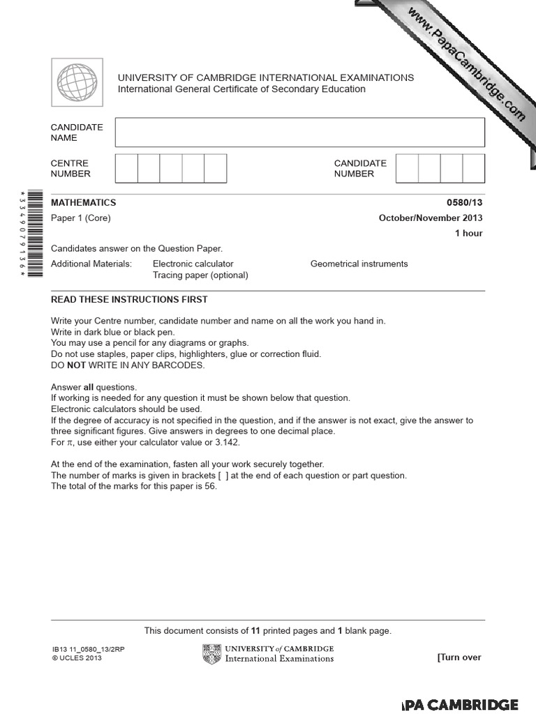 University of Cambridge International Examinations International General Certi Cate of Secondary ...