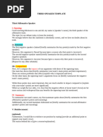 Second Speaker Debate Script Template | PDF