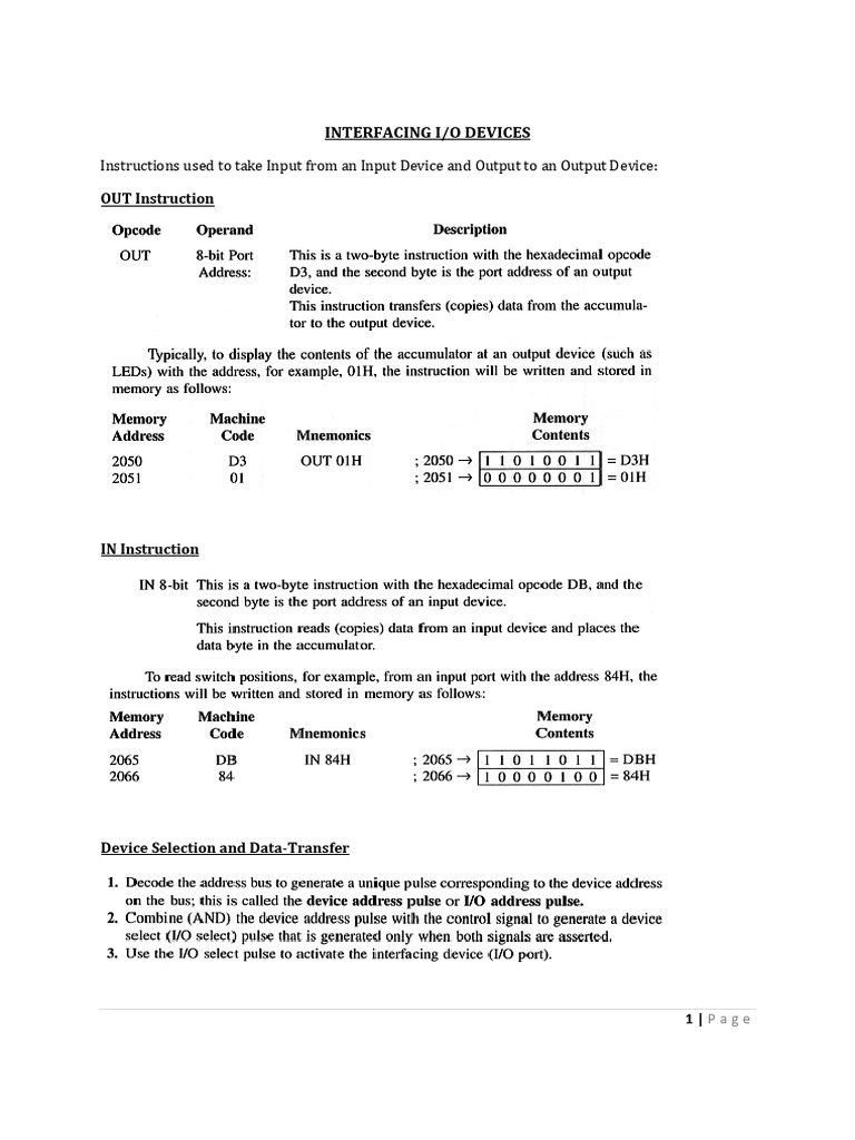 Interfacing IO Devices | PDF