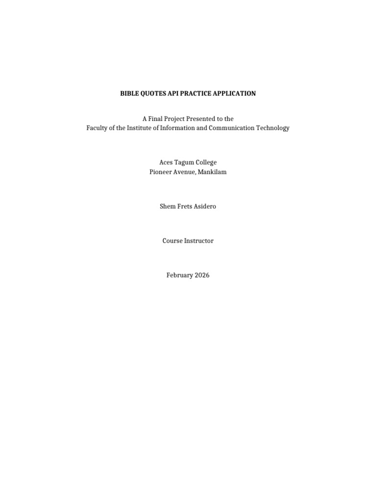 Bible API Project Final Format | PDF | Python (Programming Language) | Json