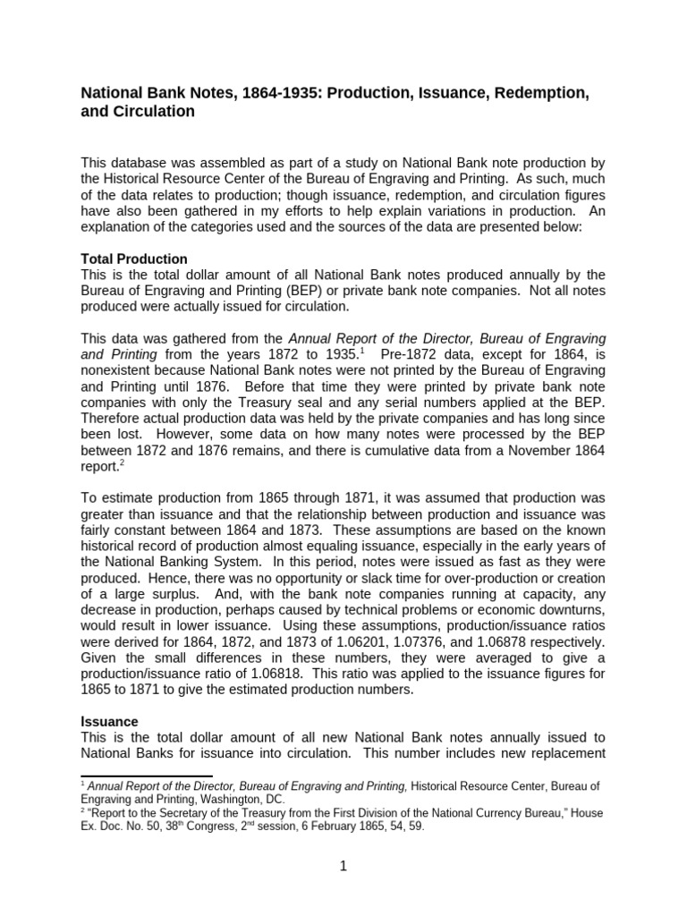 National Bank Note Database Intro | PDF | United States Dollar ...