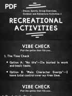 Leisure Interest Survey Checklist | PDF | Recreation | Leisure