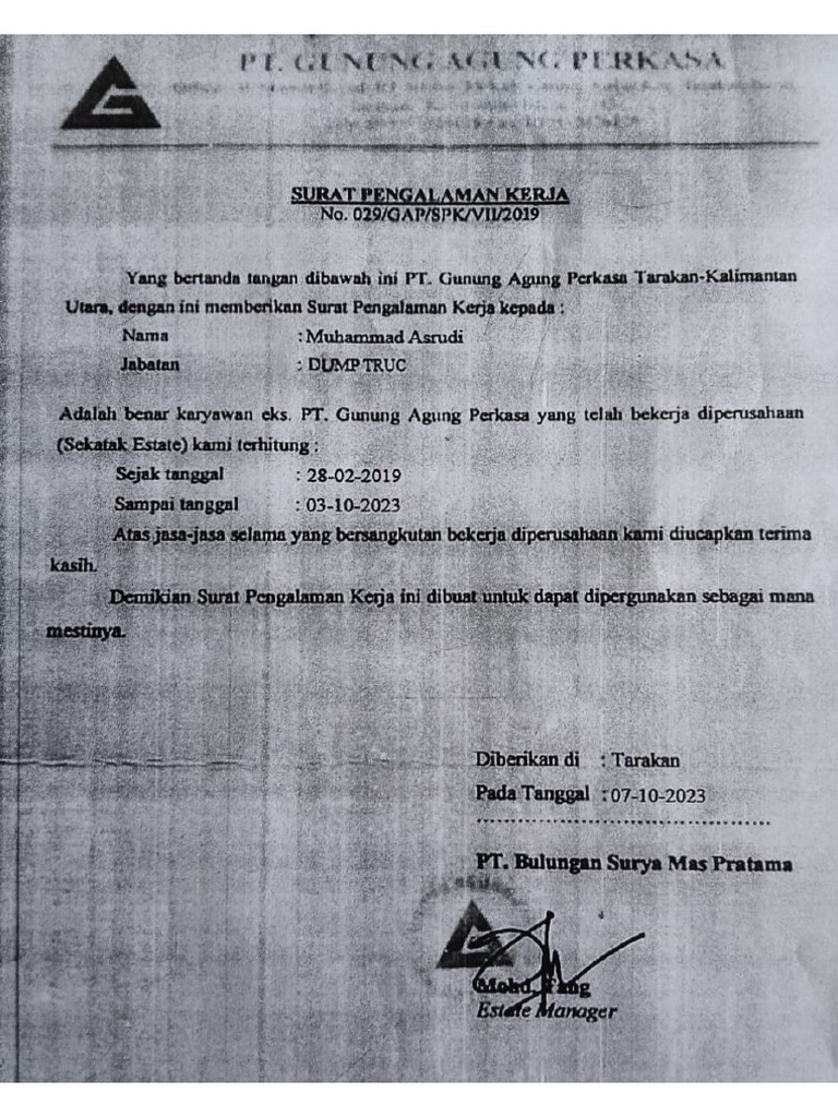 Pengalaman Kerja | PDF