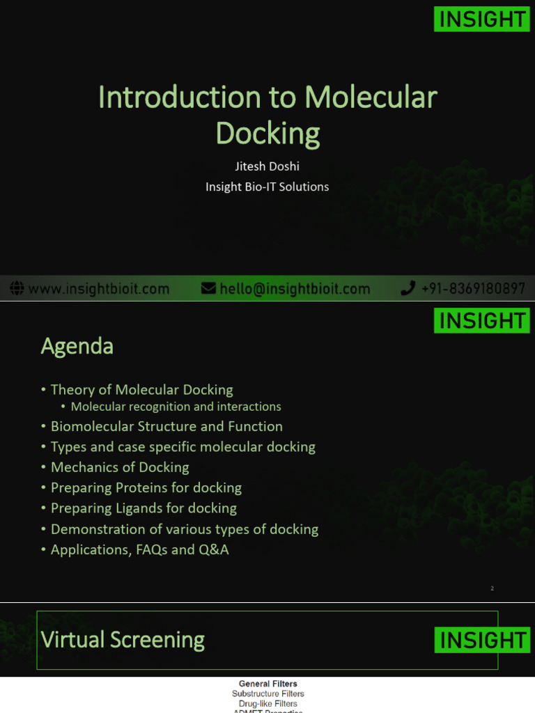 Introduction To Molecular Docking | PDF | Docking (Molecular) | Ligand ...