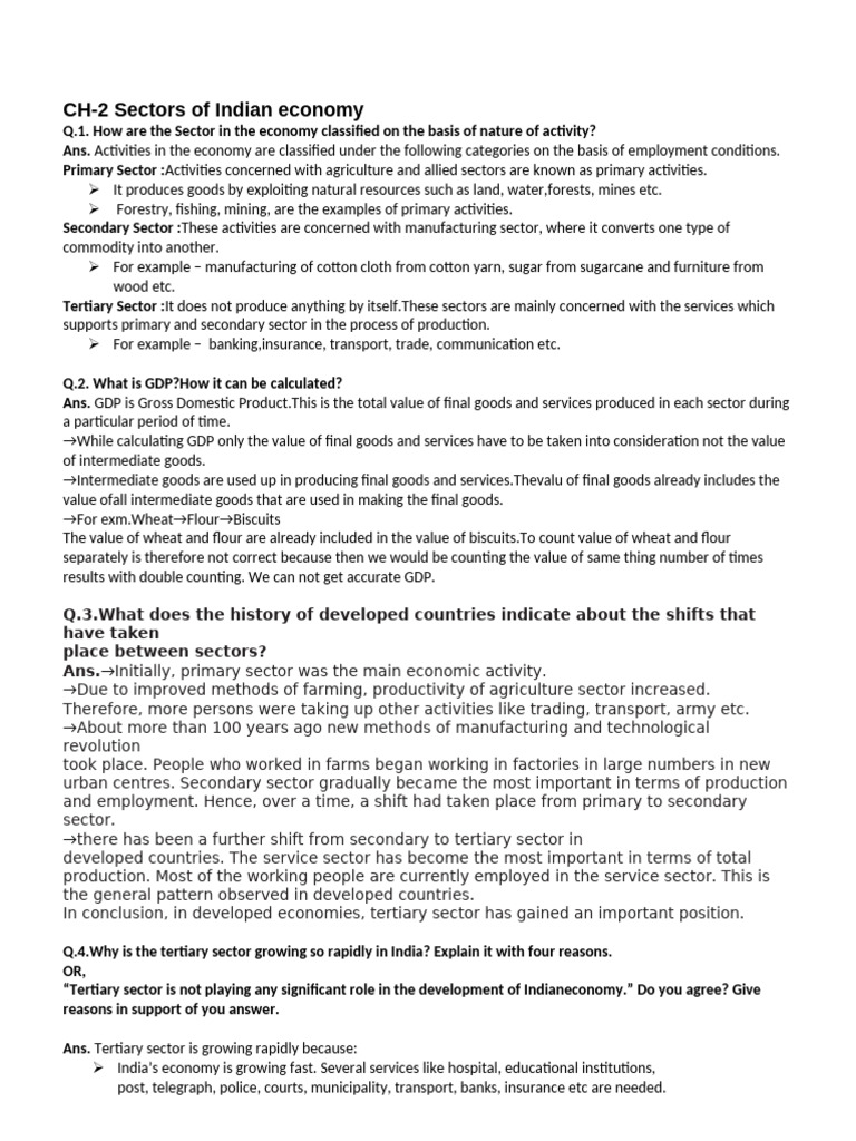 Sectors of Indian Economy | PDF | Gross Domestic Product | Unemployment