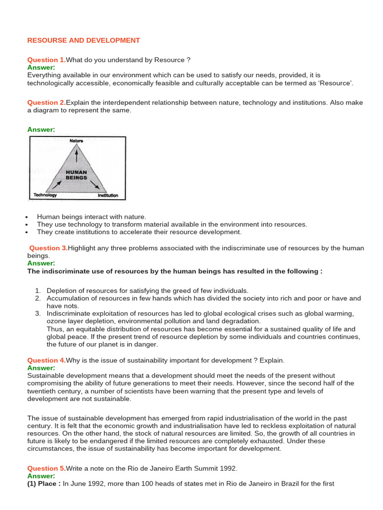 Resourse and Development Notes | PDF | Soil | Sustainability