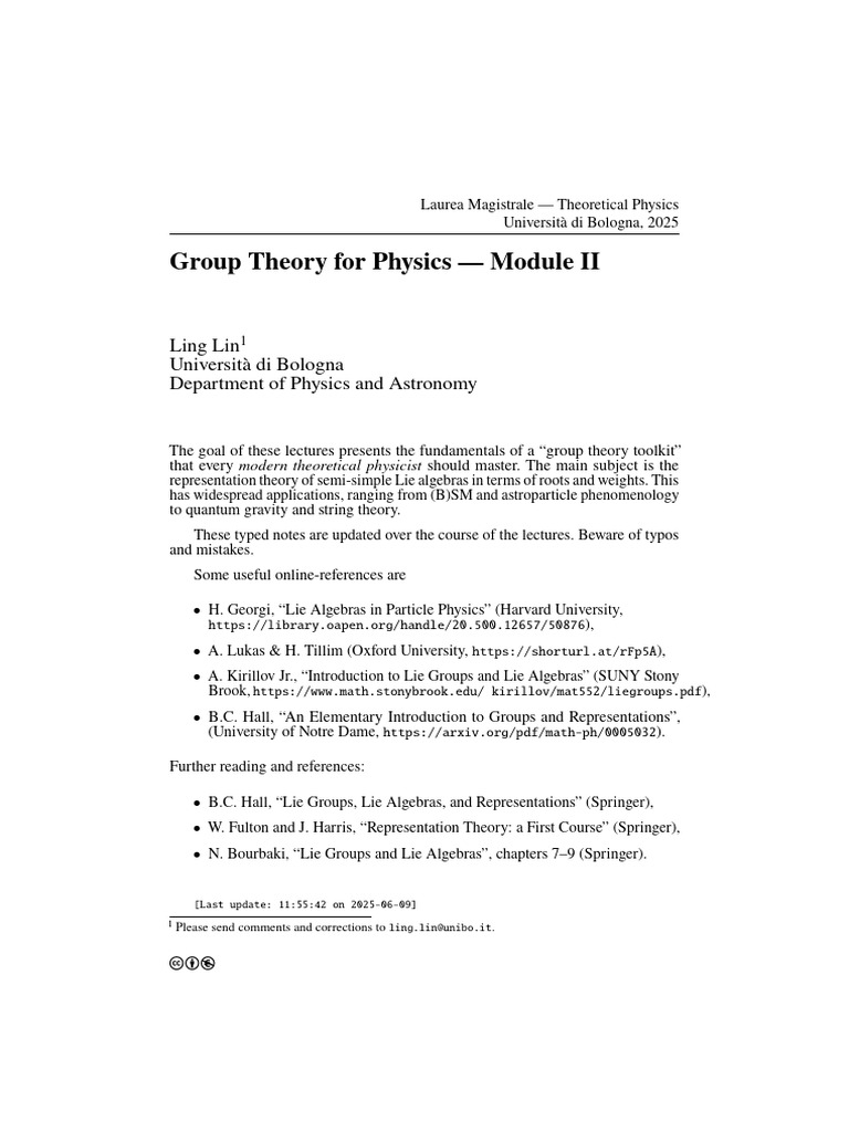 Group Theory Lecture Notes | PDF | Manifold | Lie Groups