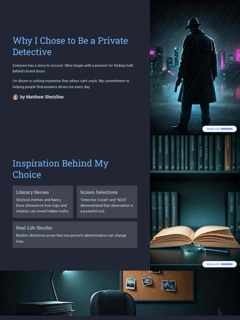 Why I Chose To Be A Private Detective | PDF | Detective | Private ...