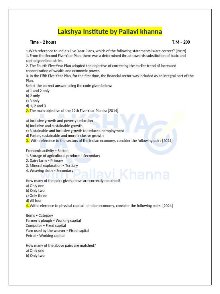 9nov Eco Test | PDF | Gross Domestic Product | Measures Of National ...