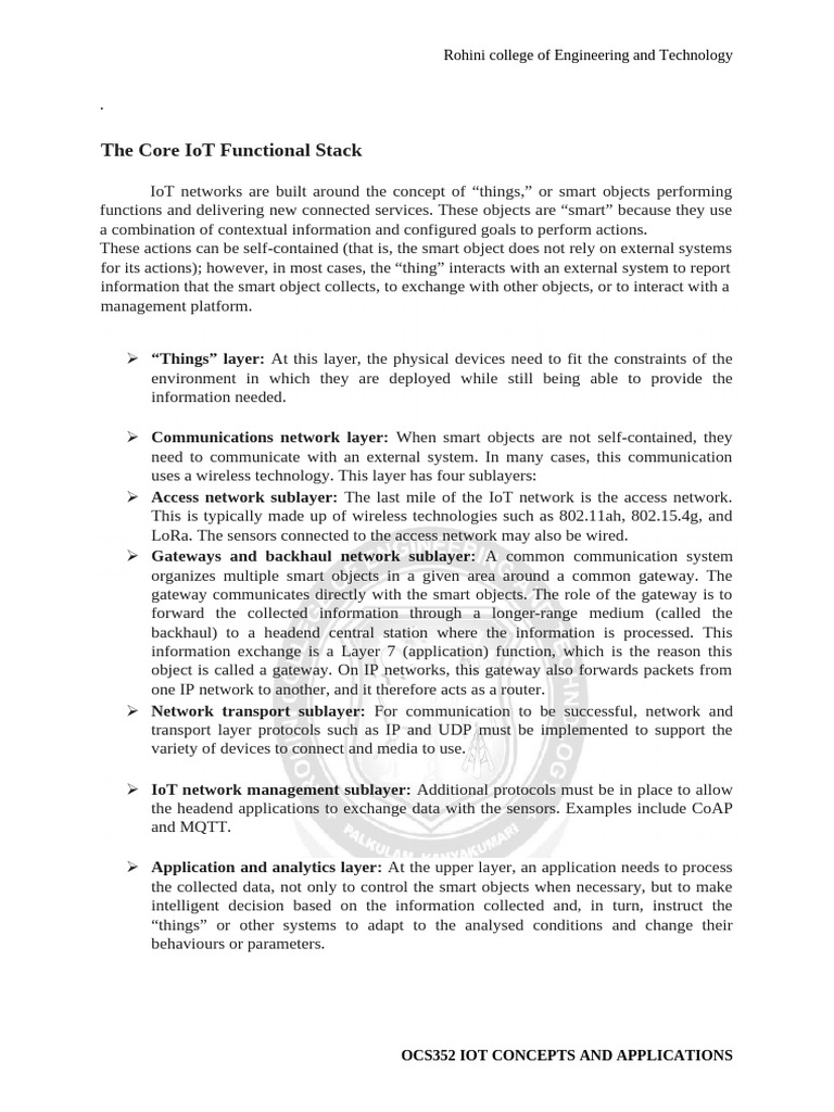 Notes For Core Iot Functional Stack | PDF | Internet Of Things ...