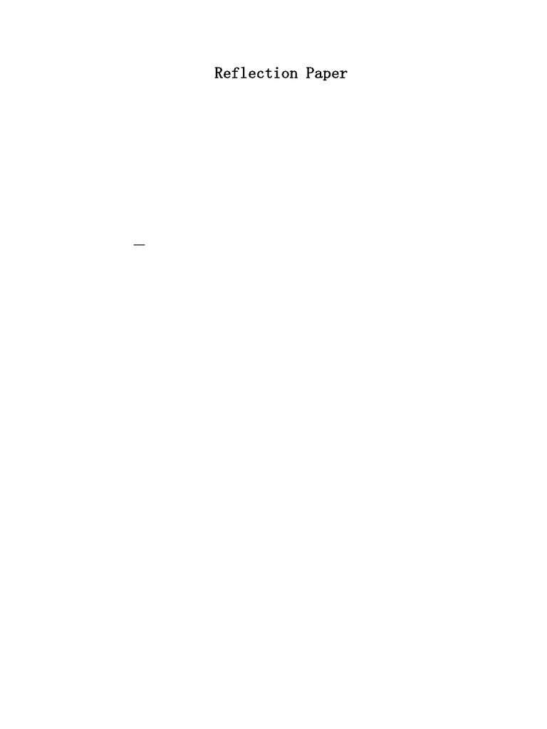 Reflection Paper | PDF