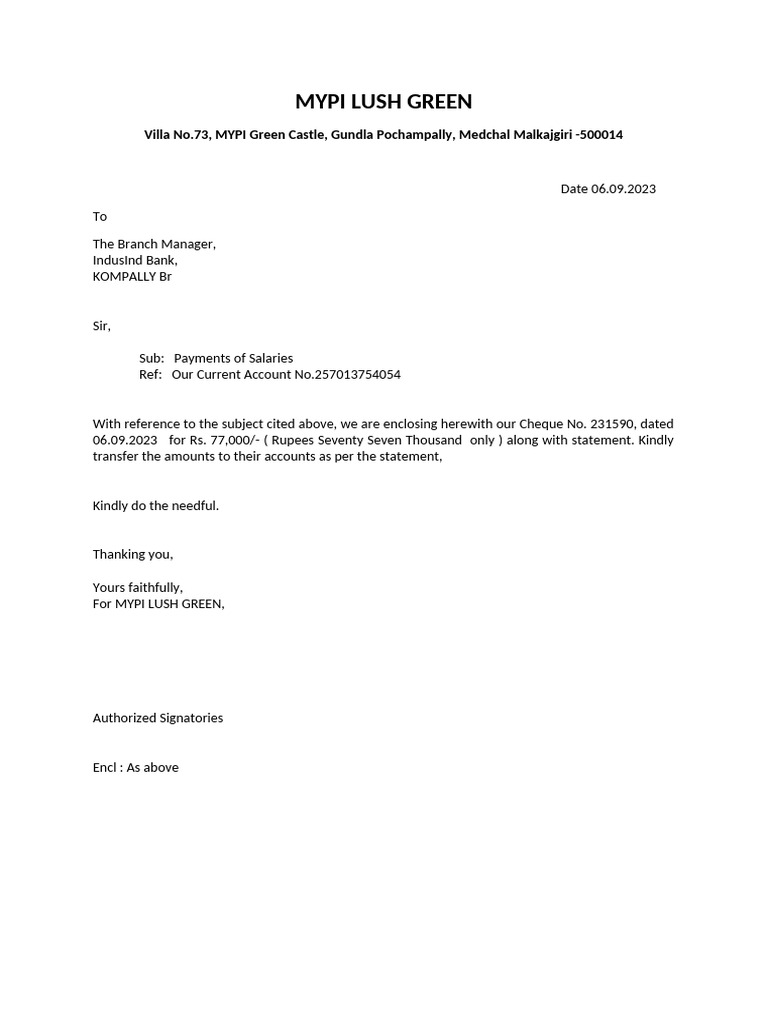 Salary and RTGS Bank Letters | PDF | Banking | Financial Services