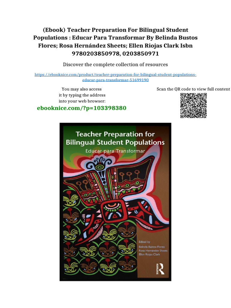 (Ebook) Teacher Preparation For Bilingual Student Populations: Educar ...