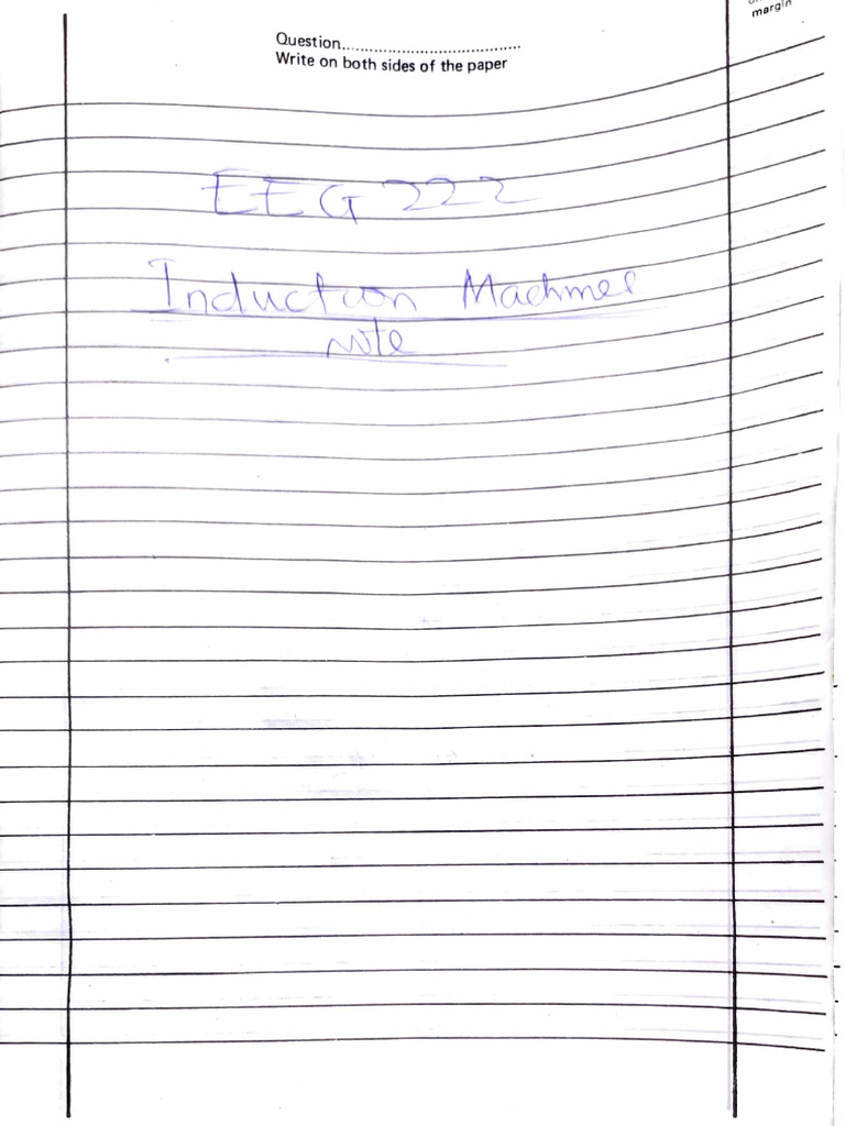 2.1 Induction Machines Note | PDF